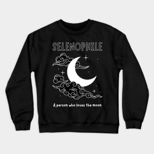 SELENOPHILE MOON AND CLOUDS Crewneck Sweatshirt